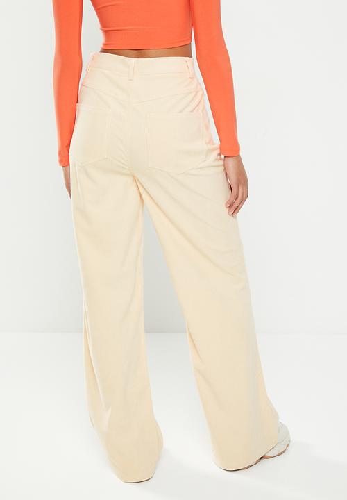 Daisy Street - Cord wide leg trousers - cream