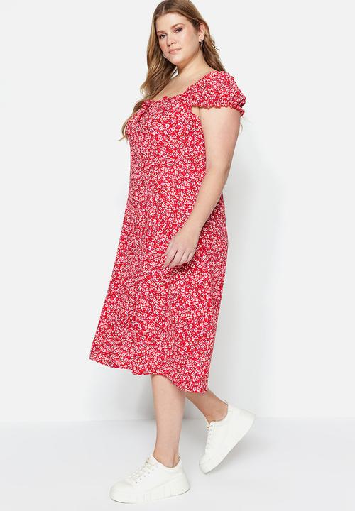 Trendyol - Plus cutesy dress - red