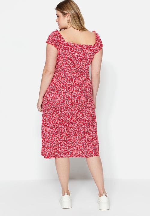 Trendyol - Plus cutesy dress - red