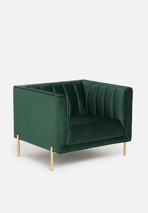 Sixth Floor - Flute armchair - emerald green