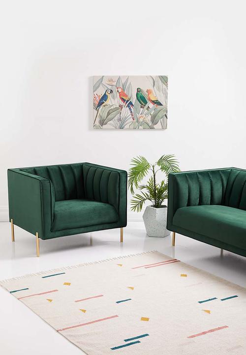 Sixth Floor - Flute armchair - emerald green