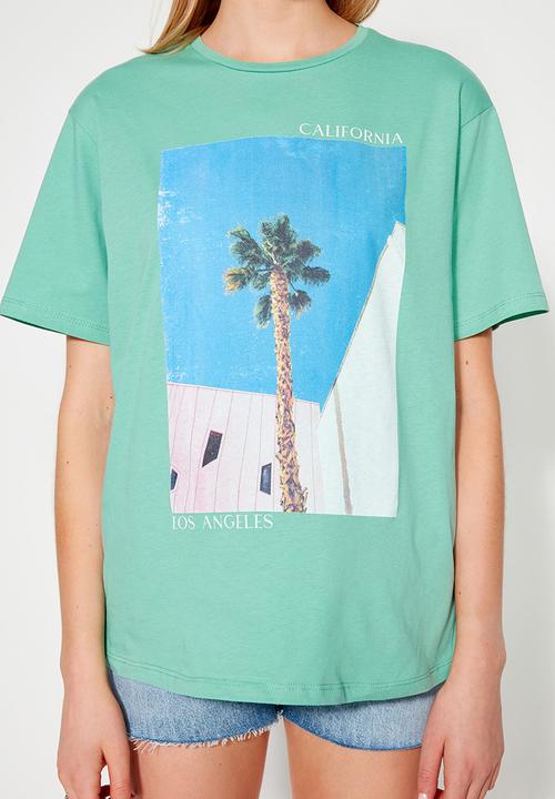 Trendyol - Graphic boyfriend T-shirt - mint