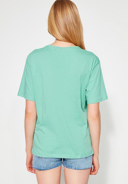 Trendyol - Graphic boyfriend T-shirt - mint