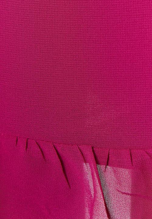 Trendyol - Ruffled trim A-line mini dress - plum
