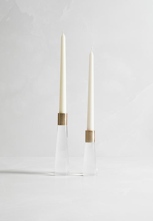 SF Collection - Acrylic candle holder set of 2 - gold