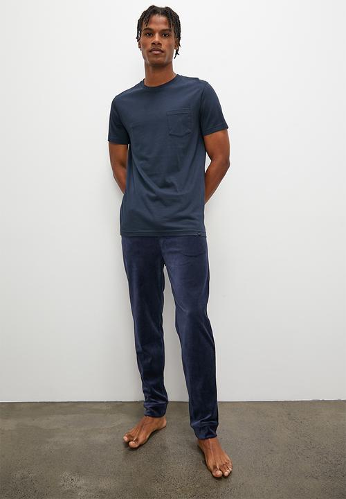 STYLE REPUBLIC - Velour lounge pant - blue