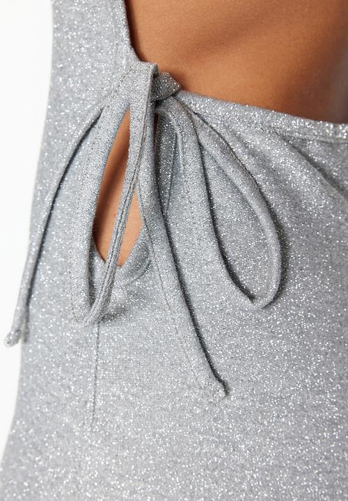 Trendyol - Backless bodycon midi dress - grey