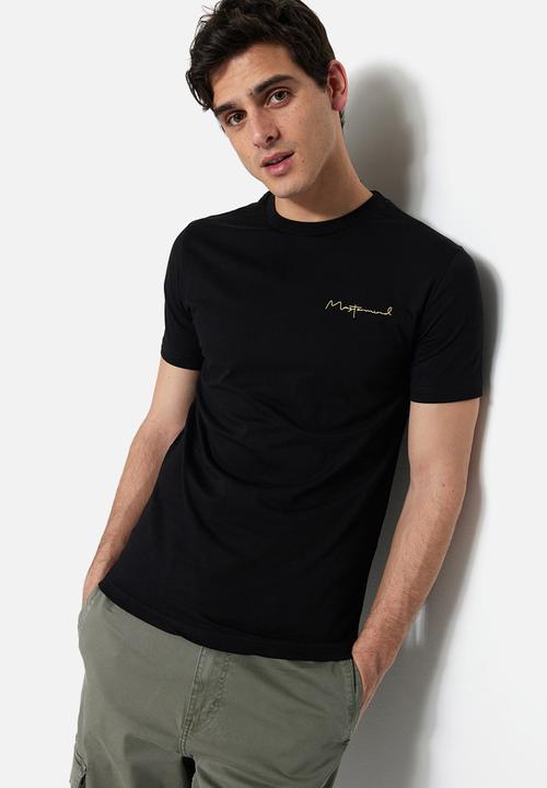Trendyol - Lance chest embriodered tee - black