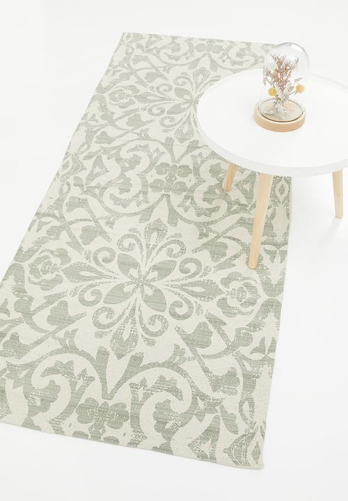 Sixth Floor - Emblem tiled printed runner - green