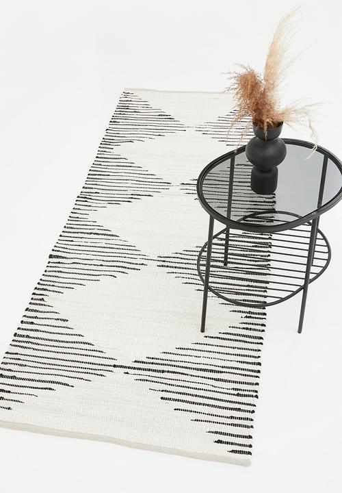 Sixth Floor - Recycled chindi runner - black & white