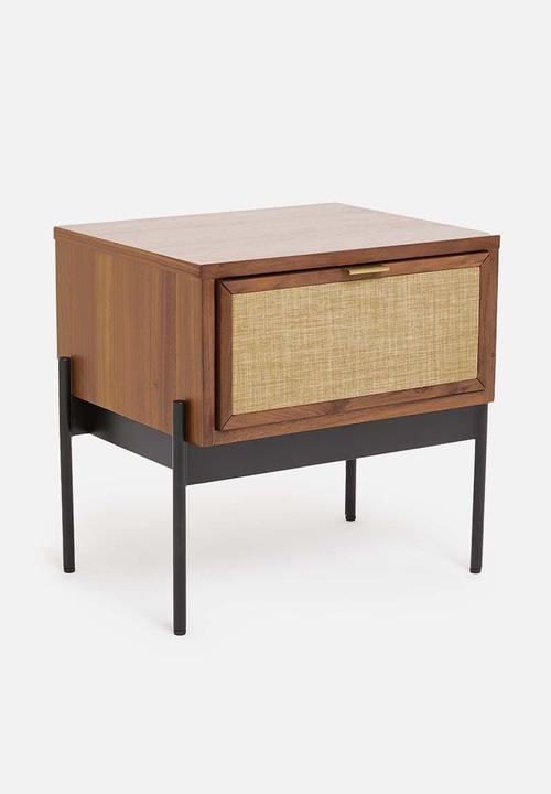 SF Collection - Balmore bedside table - walnut & hessian