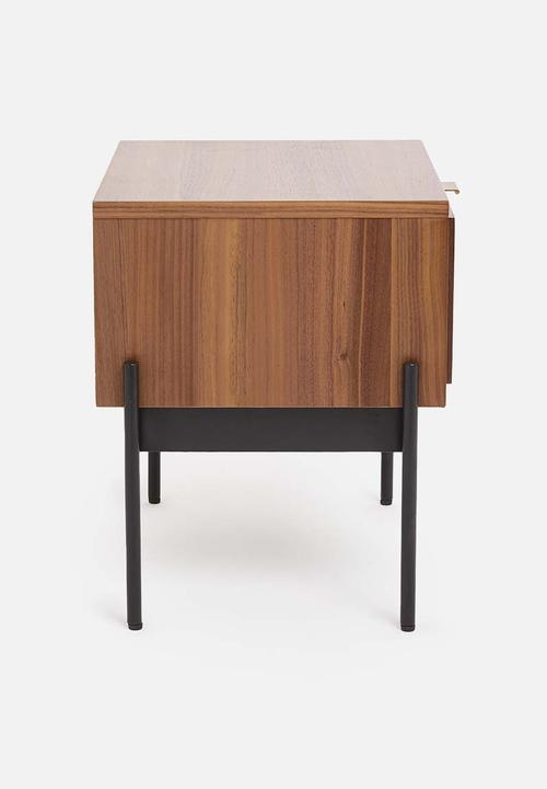 SF Collection - Balmore bedside table - walnut & hessian