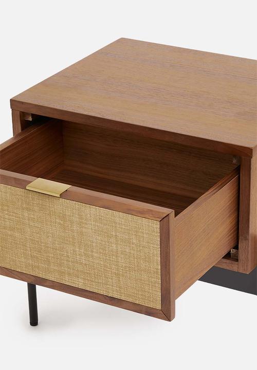 SF Collection - Balmore bedside table - walnut & hessian