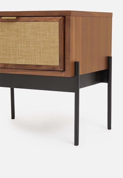 SF Collection - Balmore bedside table - walnut & hessian