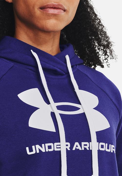 Under Armour - Rival fleece logo hoodie - sonar blue/white