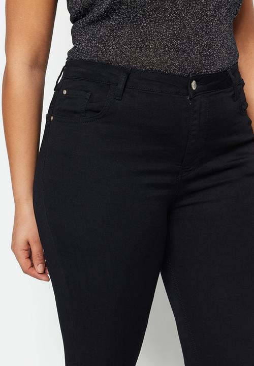 Trendyol - Plus turn up jeans - black