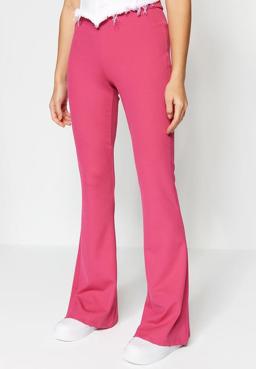 Trendyol - Fitted wide leg pants - pink
