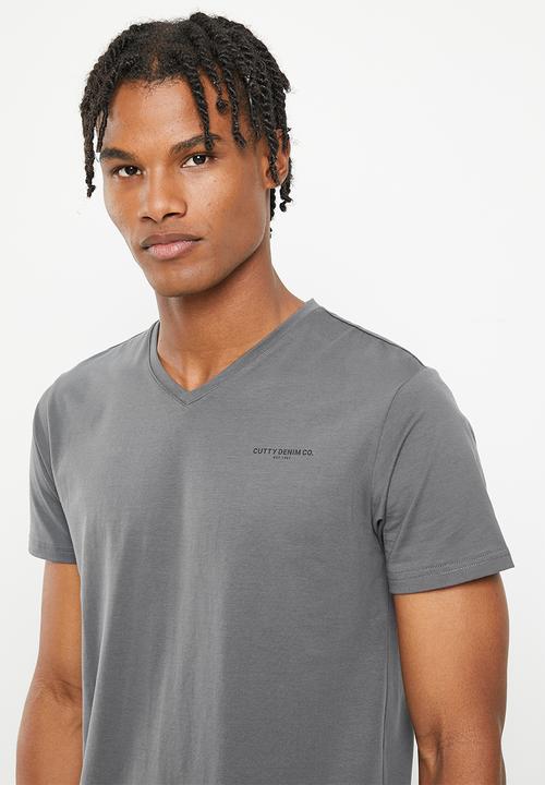 Cutty - Spice basic v-neck t-shirt - charcoal