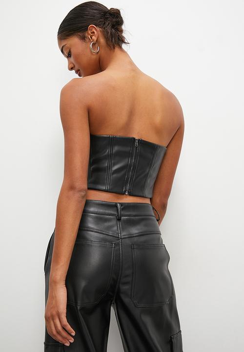 Blake - Pu corset - black