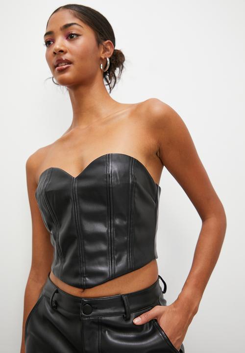 Blake - Pu corset - black