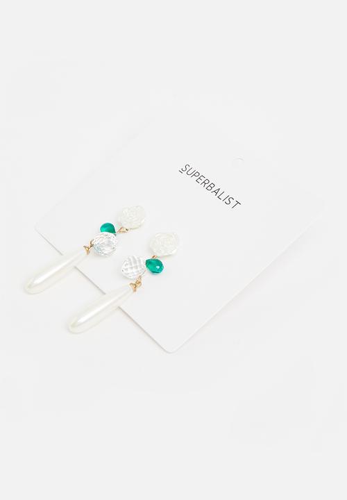 Superbalist - Faux pearl drop earrings - multi