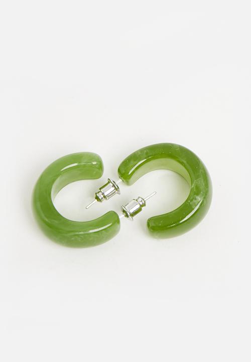 Superbalist - Nova hoop earrings - green