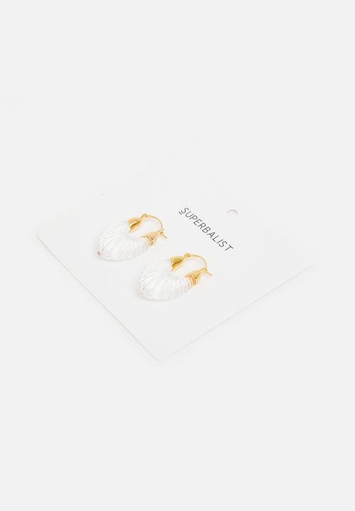 Superbalist - Freya hoop earrings - clear