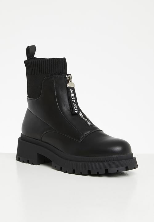 SISSY BOY - Walk the talk sock boot - black