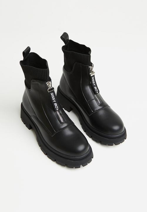 SISSY BOY - Walk the talk sock boot - black