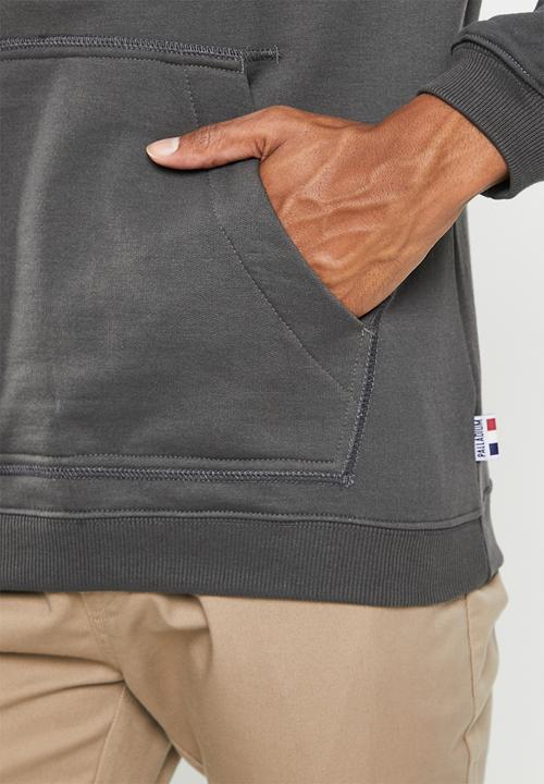 Palladium - Wax embossed crew fleece - charcoal