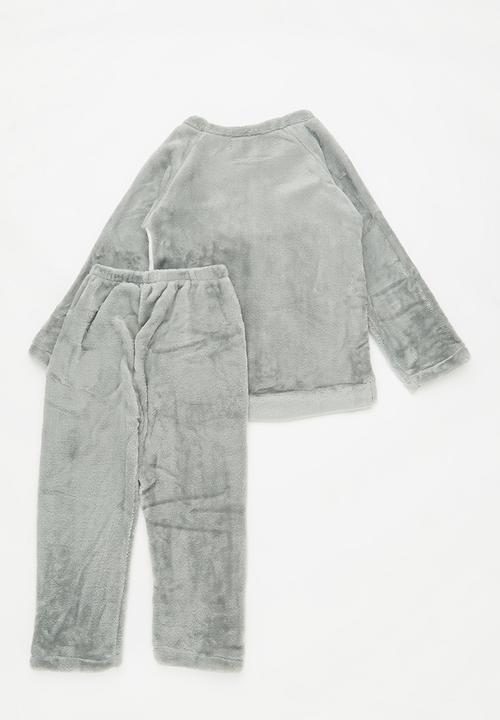 Pop Candy - Boys panda pj set - grey and white