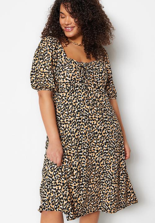 Trendyol - Plus leopard shift dress - animal
