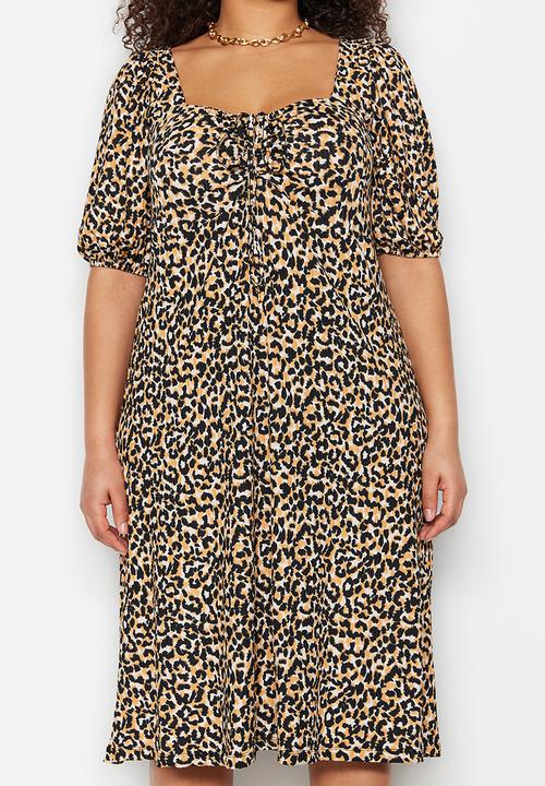 Trendyol - Plus leopard shift dress - animal
