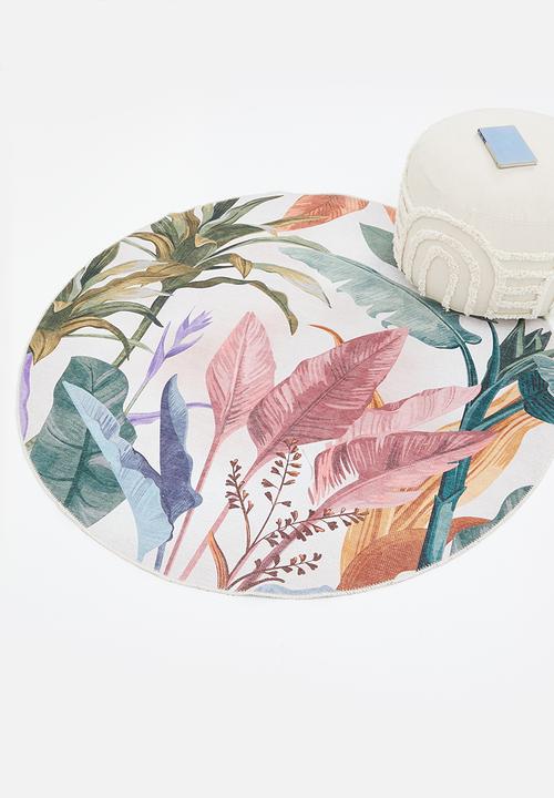 Hertex Fabrics - Jungle foliage round rug - multi