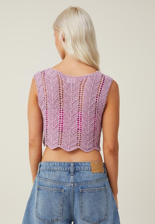 Cotton On - Tape yarn vest - gentle lilac