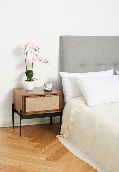 SF Collection - Balmore bedside table - walnut & hessian