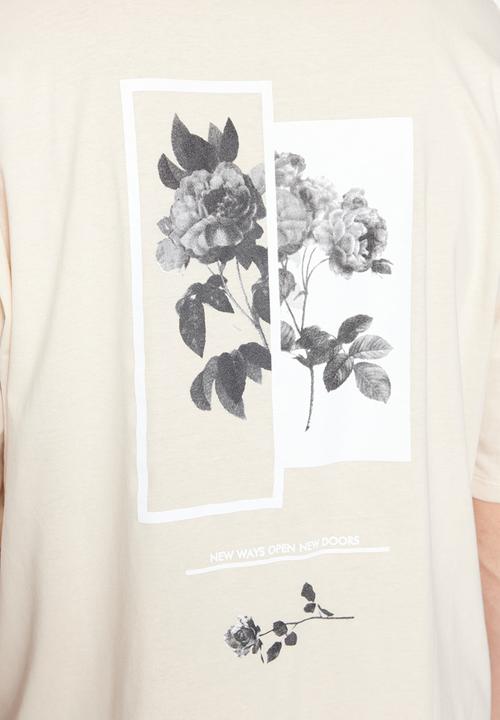Trendyol - Oversized back logo graphic tee - stone