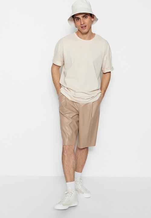 Trendyol - Oversized back logo graphic tee - stone