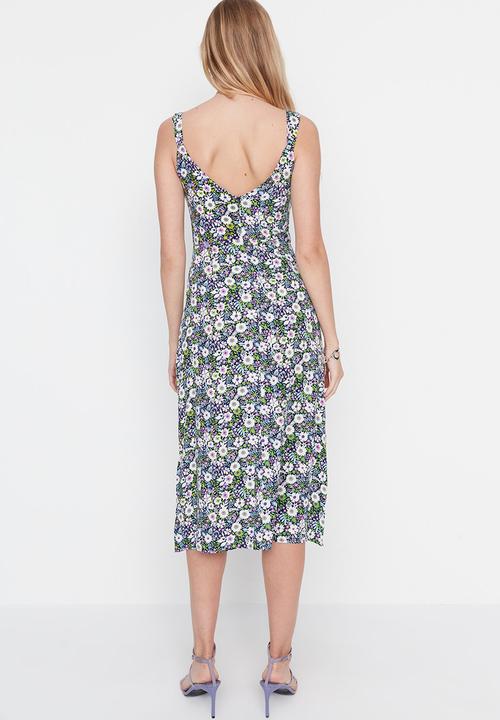 Trendyol - Floral print basic midi dress - print multi