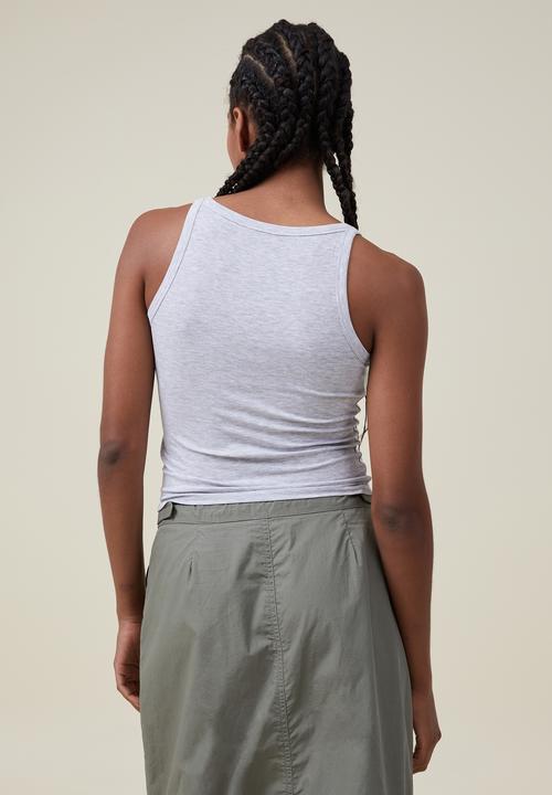 Cotton On - Staple rib scoop neck tank - grey marle