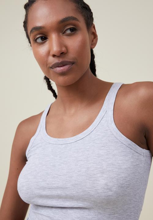 Cotton On - Staple rib scoop neck tank - grey marle