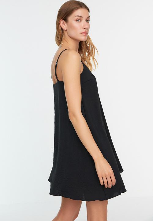 Trendyol - Strap detail mini shift dress - black