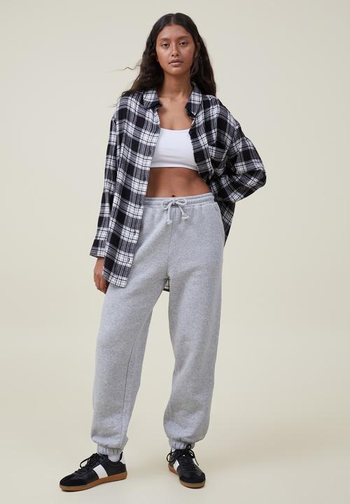 Cotton On - Boyfriend flannel shirt - brittney check black