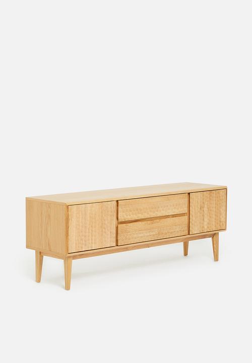 SF Collection - Abbon wide media unit - textured oak