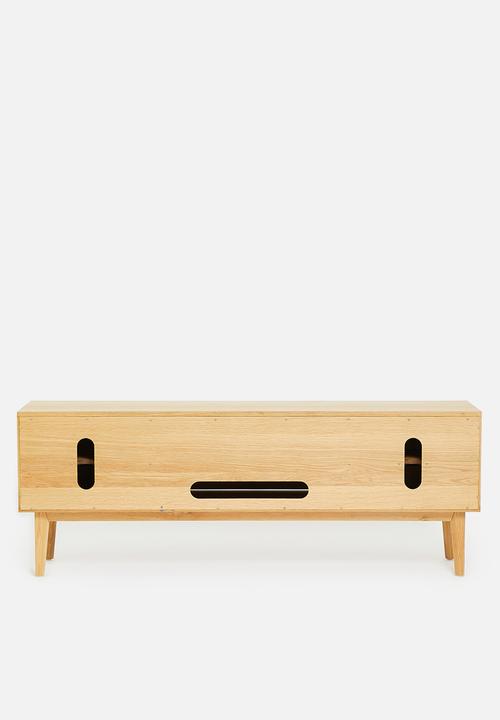 SF Collection - Abbon wide media unit - textured oak