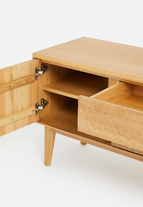 SF Collection - Abbon wide media unit - textured oak