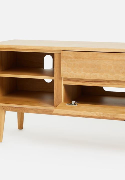 SF Collection - Abbon wide media unit - textured oak