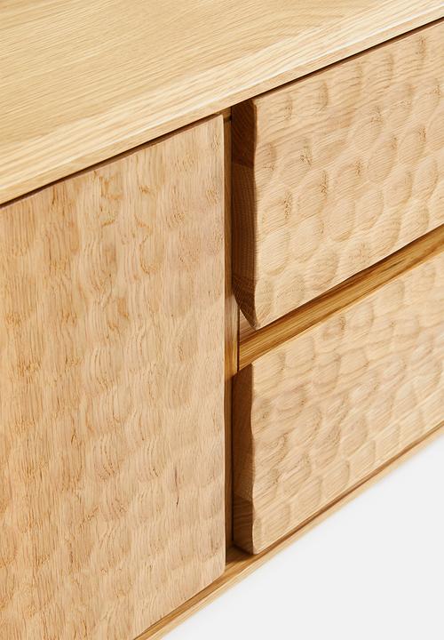 SF Collection - Abbon wide media unit - textured oak