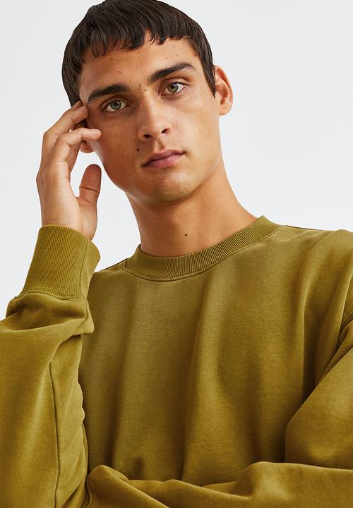 H&M - Oversized fit cotton sweatshirt - olive green