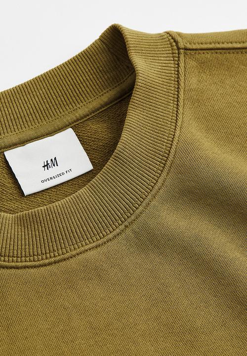 H&M - Oversized fit cotton sweatshirt - olive green